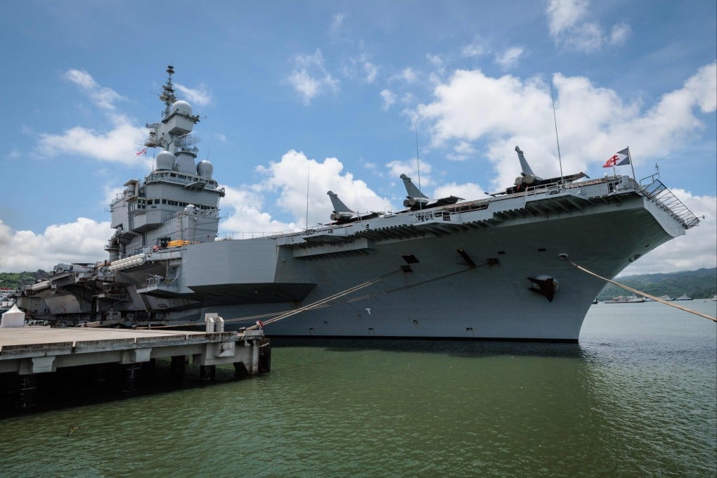 The French Navy’s nuclear-powered aircraft carrier Charles de Gaulle is docked in Indonesia on January 28, 2025. Photo: AFP