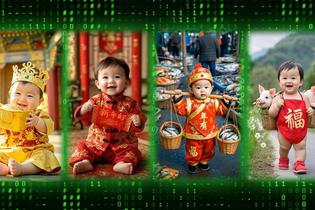 AI grandsons bring joy to their grandmothers with adorable acts, offering companionship and emotional support to ease loneliness. Photo: SCMP composite/Shutterstock/RedNote