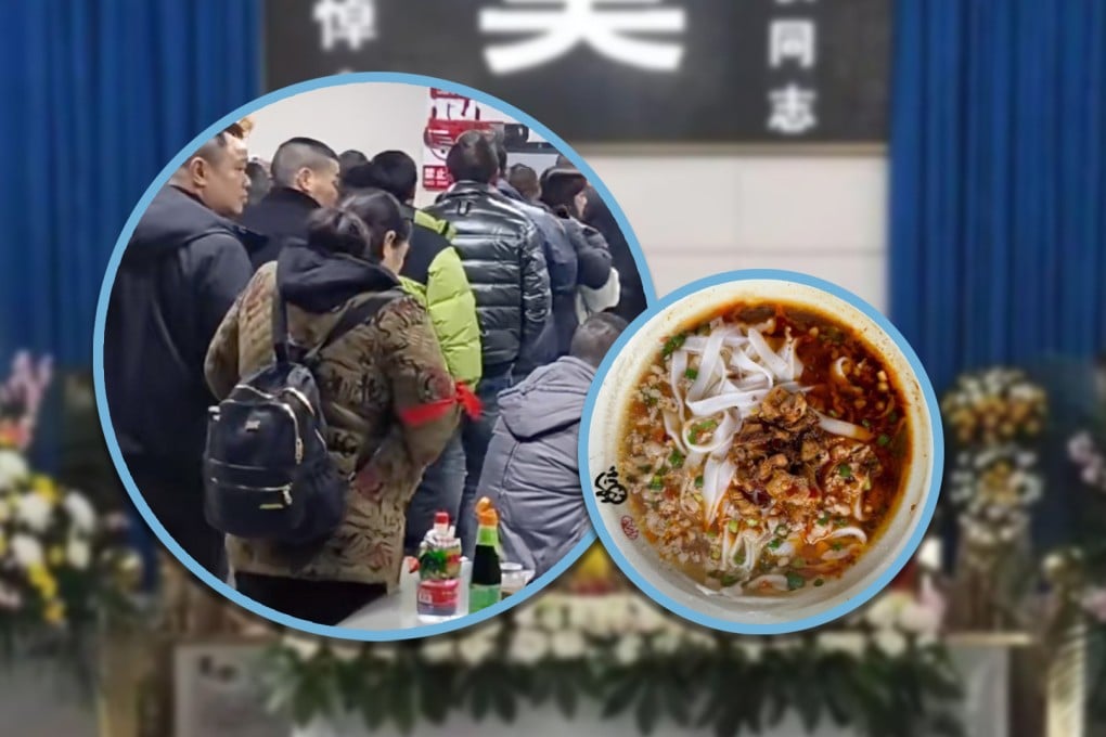 A funeral home in China has gained fame for its delicious rice noodles. Photo: SCMP composite/Sohu/Douyin