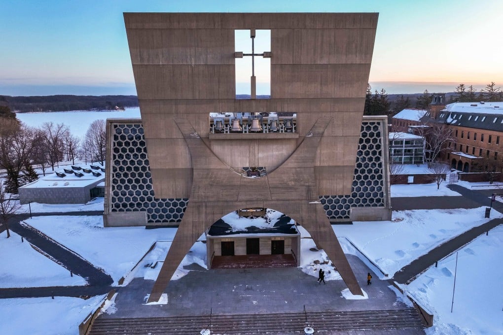 St John’s Abbey in Collegeville, in the US state of Minnesota, is modernist architect Marcel Breuer’s “greatest building”. It Inspired Brady Corbet to make The Brutalist, starring Adrien Brody. Photo: AFP