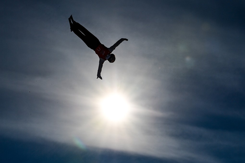 Olympic champion Xu Mengtao claims victory with a back full-full-full, scoring 114.19 points at the  Freestyle Ski World Cup at the Beidahu Ski Resort in Jilin City on Sunday. Photo: Xinhua