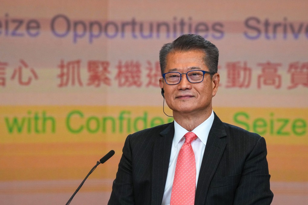Financial Secretary Paul Chan attends a programme related to the budget at the government’s headquarters in Admiralty on February 29, 2024. Photo: Elson Li