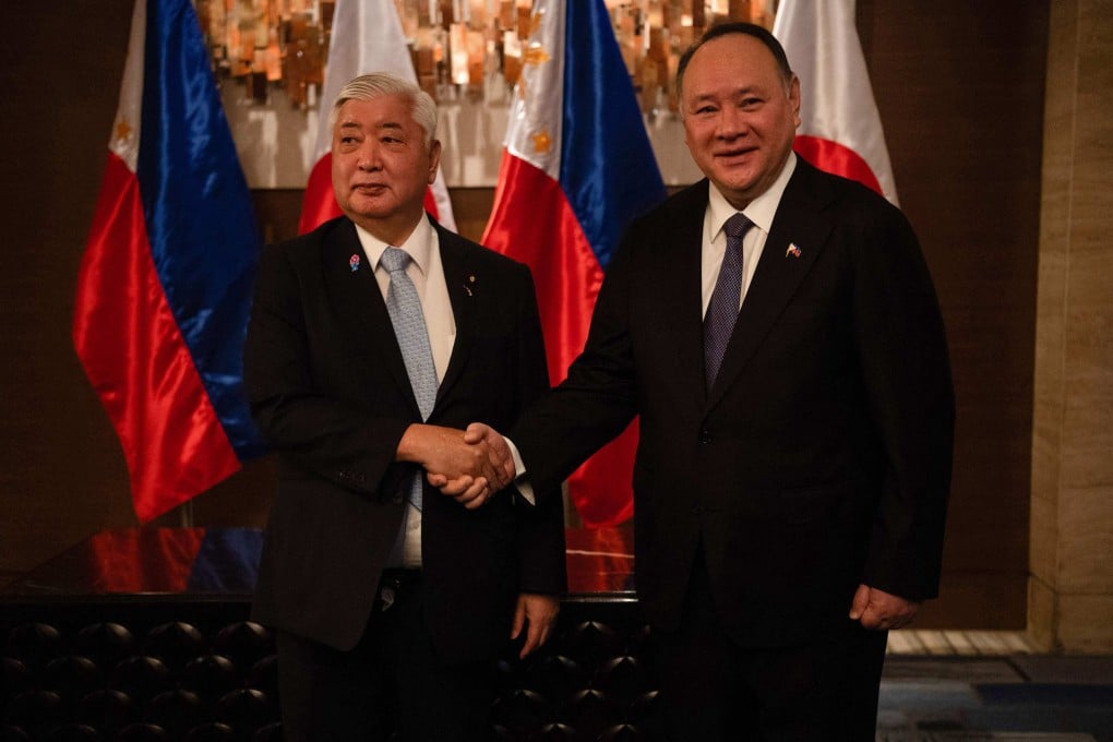 Japan’s Defence Minister Gen Nakatani and Philippine counterpart Gilberto Teodoro. Photo: AFP