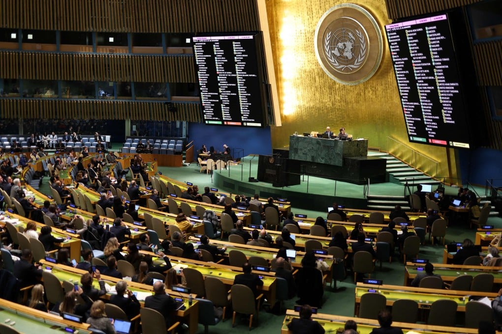 The results of voting on a draft resolution on Ukraine at the UN General Assembly. Photo: afp