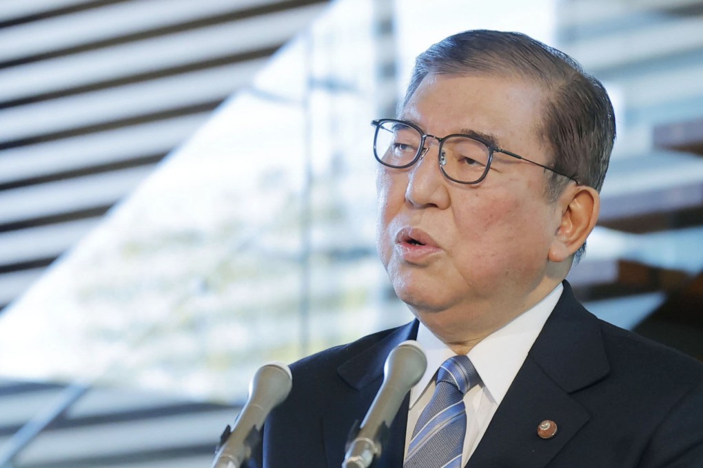 Prime Minister Shigeru Ishiba has reaffirmed Japan’s “unwavering” commitment to Ukraine and again condemned the 2022 Russian invasion as a “reckless act”. Photo: Kyodo