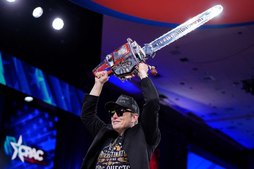 Elon Musk has reveled in the upheaval, even wielding a chainsaw at a conservative political conference last week. Photo: AFP