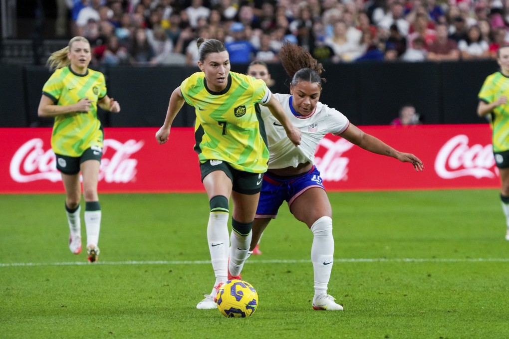 Australia captain Steph Catley (middle) is among the Matildas to condemn comments by comedian Marty Sheargold over the team’s losses at the SheBelieves Cup to the United States (above) and Japan. Photo: AP