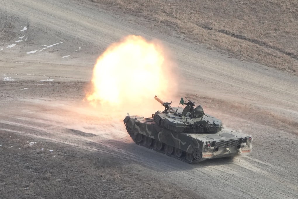 A South Korean army K1A2 tank fires during a drill with the US military in Pocheon, South Korea, on February 10. Photo: AP