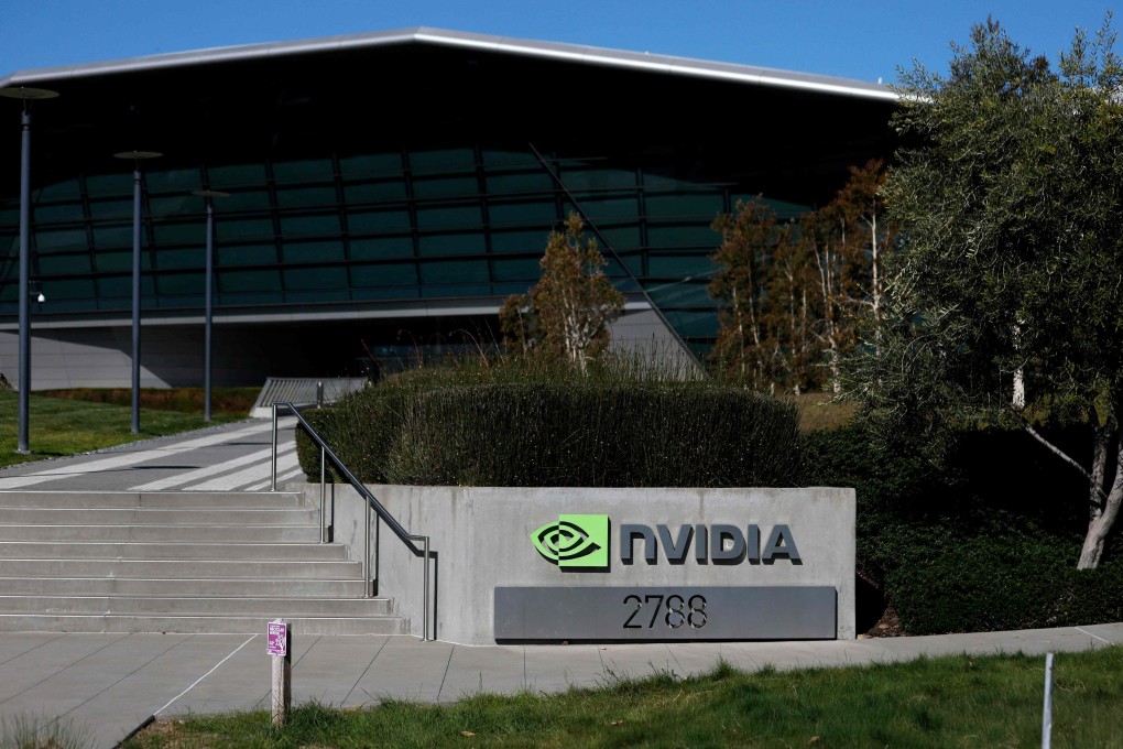 The Nvidia logo is displayed at the company’s headquarters in Santa Clara, California. Photo: Getty Images via AFP