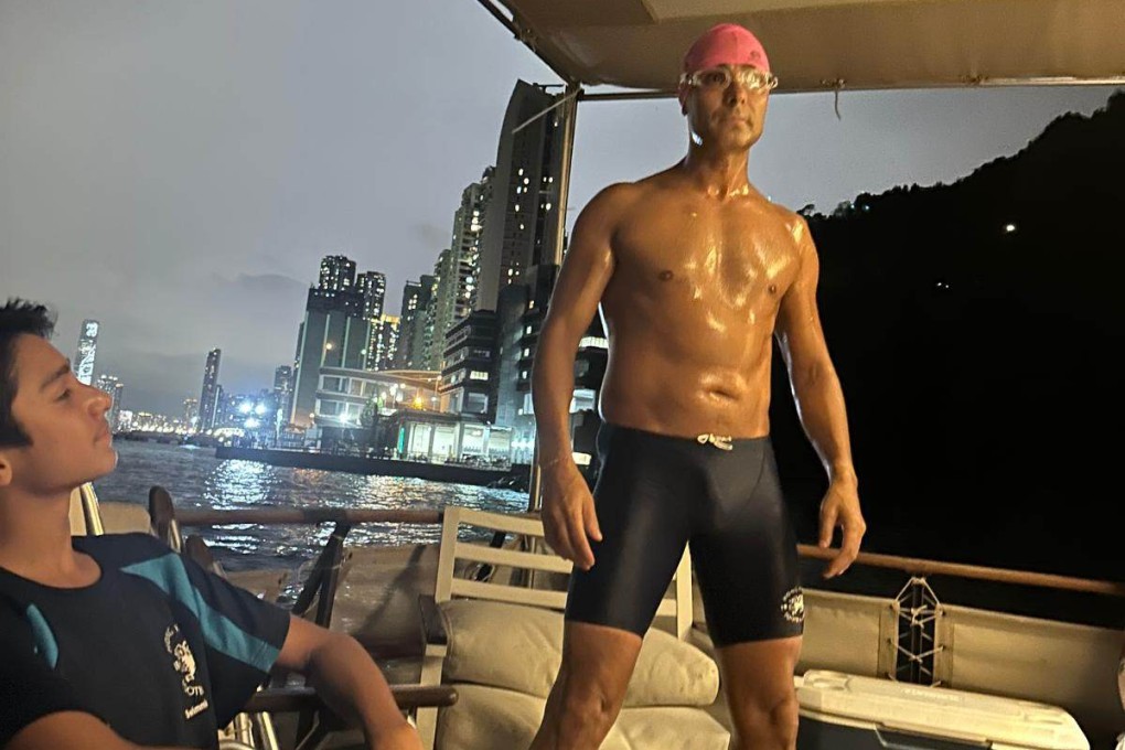 Ultra athlete Mayank Vaid raises or lowers his weight depending on the sporting event he is taking part in. He gained weight (above) for his attempt to swim around Hong Kong Island twice in April 2024. Photo: courtesy of Mayank Vaid