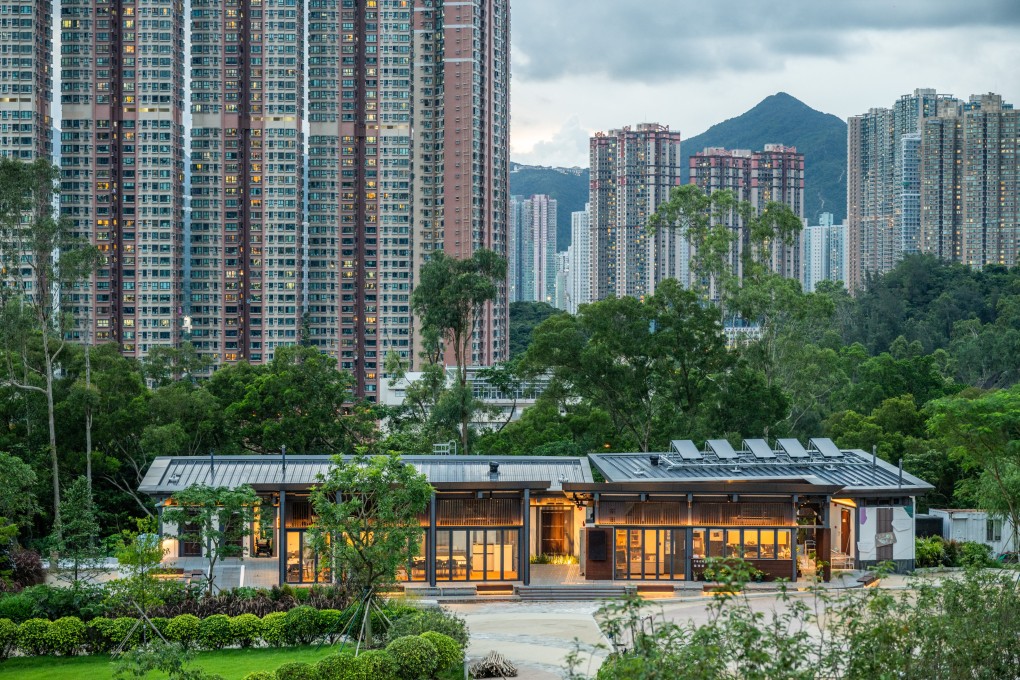 E-Co Village has been built on top of an old landfill in Tseung Kwan O, Hong Kong. Photo: AOS.Architecture
