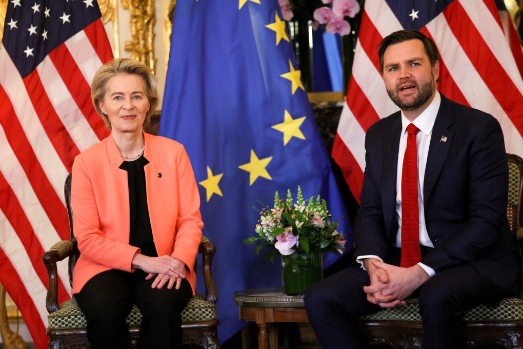 US Vice President JD Vance and European Commission President Ursula von der Leyen at the residence of the US ambassador in Paris, France, on February 11. Photo: Reuters