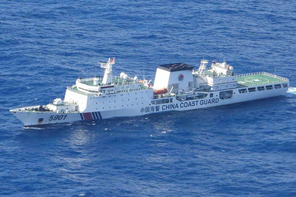 A Chinese coastguard ship sails through the South China Sea. Photo: Philippine Coast Guard/AFP