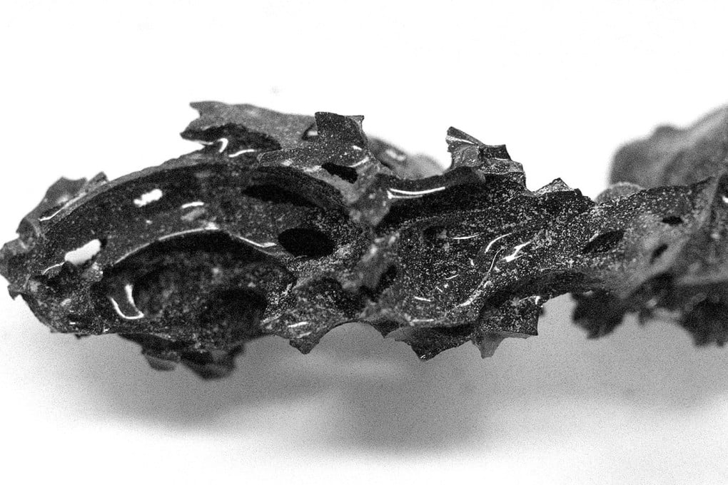 A fragment of organic glass was found inside the skull of a man killed in the eruption of Mount Vesuvius. Photo: Pier Paolo Petrone via Reuters