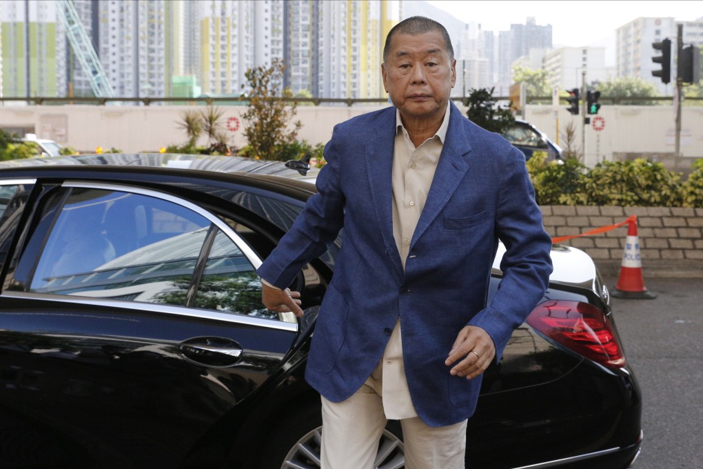 Former media boss Jimmy Lai Chee-Ying arrives at the West Kowloon Court in Cheung Sha Wan. Photo: K. Y. Cheng
