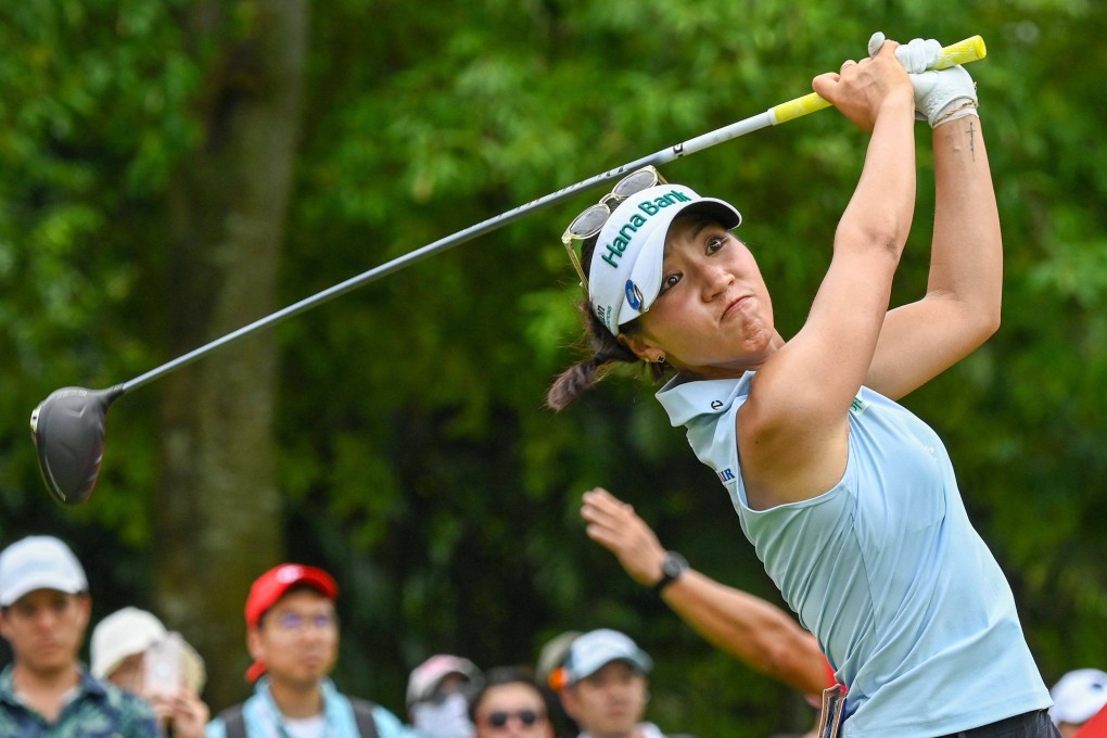 Lydia Ko of New Zealand plays a tee shot during round three at Sentosa Golf Club. Photo: AFP