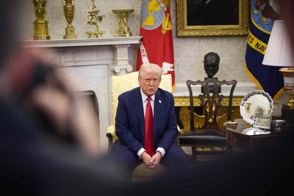 US President Donald Trump speaks to the media during his meeting with Ukraine’s President Volodymyr Zelensky on Friday. Photo: Ukrainian Presidency via dpa