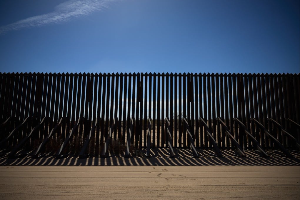 A view of the floating US border wall in Imperial County, California. Photo: EPA-EFE
