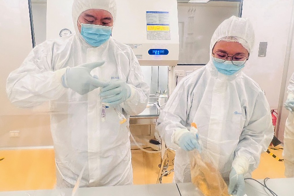 Researchers work at the CAR-T facility at Chinese University. Photo: Handout