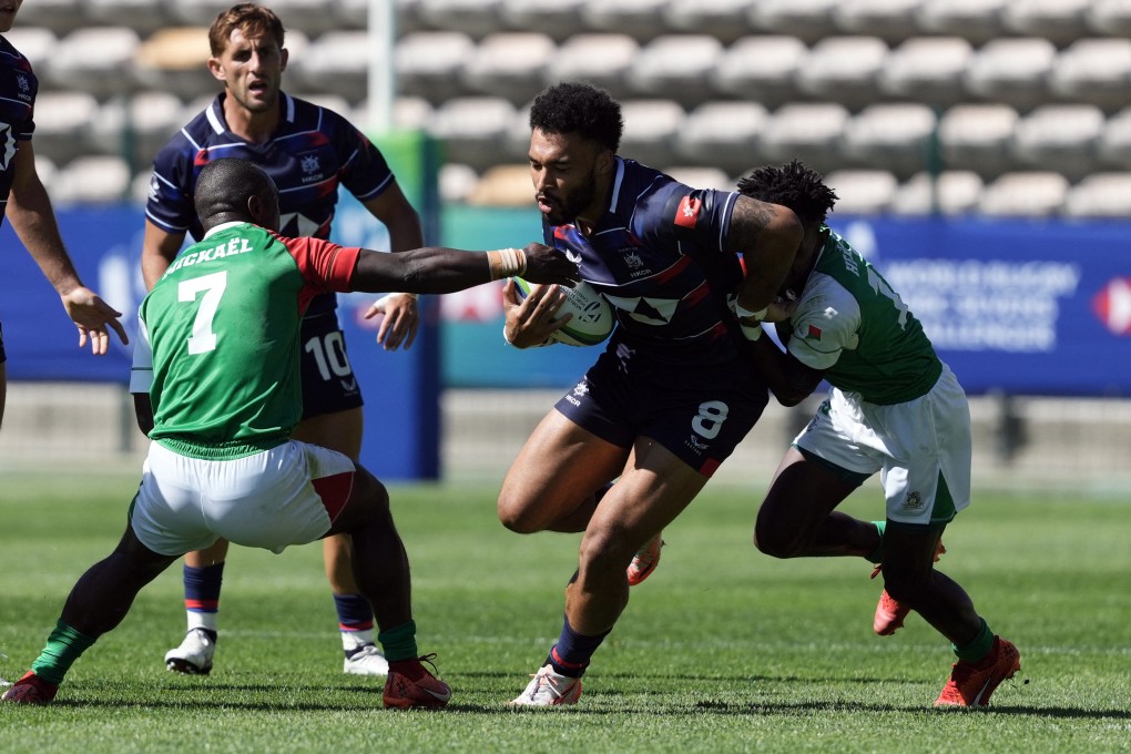 Max Denmark tries to make progress during Hong Kong’s loss to Madagascar. Photo: Reuters