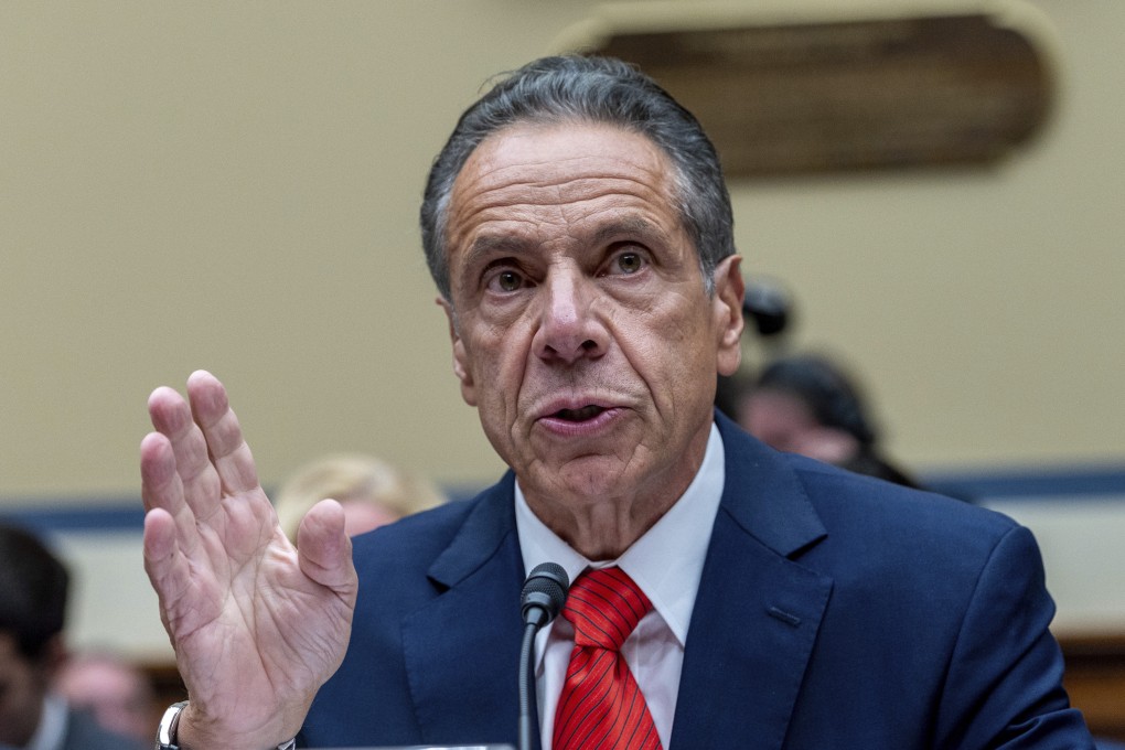 Former New York governor Andrew Cuomo testifies before the US House Oversight Select Subcommittee’s hearing on the coronavirus pandemic in Washington in September. Photo: AP