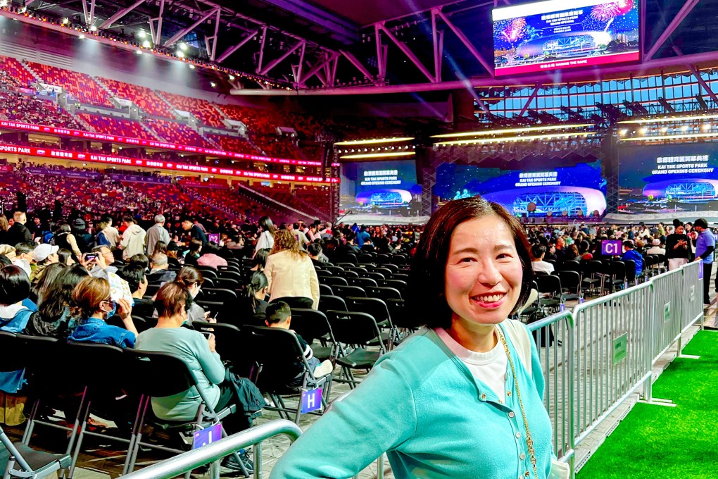 The Post’s news editor, Denise Tsang, at the opening ceremony of Kai Tak Sports Park on Saturday. Photo: Handout