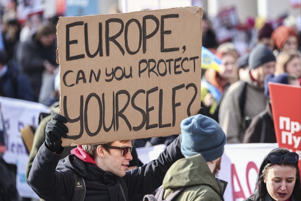 Participants at an anti-Putin protest in Berlin, Germany, on March 1. Photo: dpa via AP