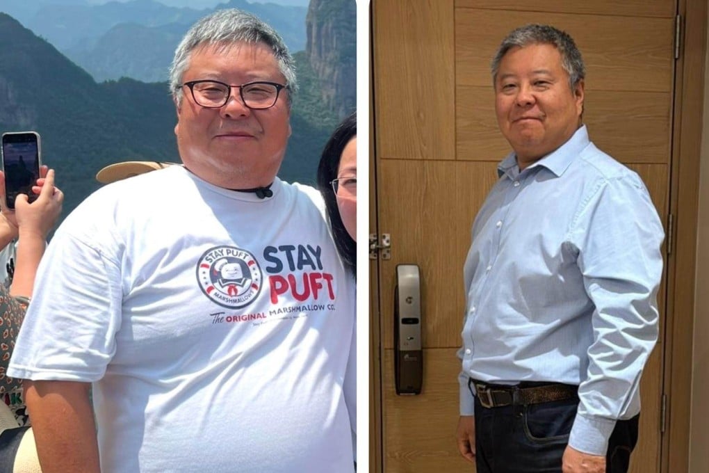 Hong Kong father of two David Koo before and after he lost 14kg with the help of the drug semaglutide. Photo: David Koo