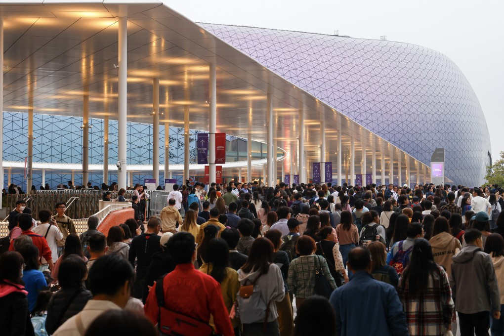 Crowds arrive at Kai Tak Sports Park to attend the opening ceremony at the main stadium on Saturday. Photo: Dickson Lee