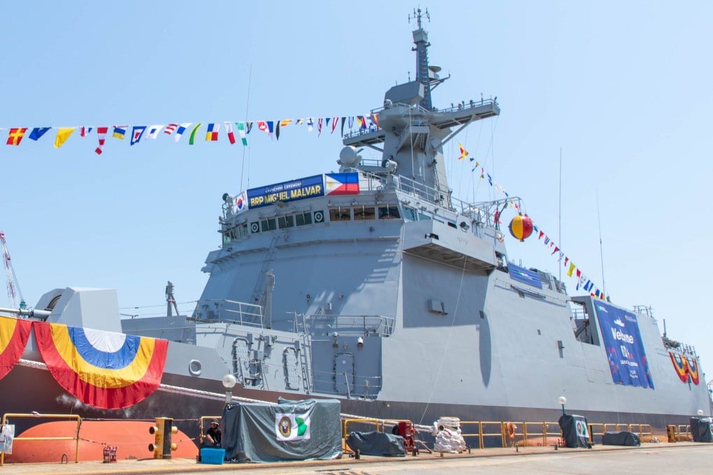 The BRP Miguel Malvar at its initial launch ceremony in Ulsan, South Korea, on June 18, 2024. Photo: Department of Defence