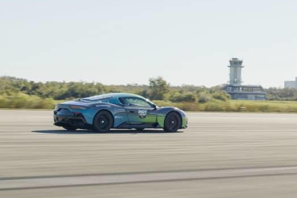A driverless Maserati MC20 attempts sets a new world speed record at Kennedy Space Centre in Florida. After years of slow progress in autonomous driving technology, advances are being made. Photo: Maserati