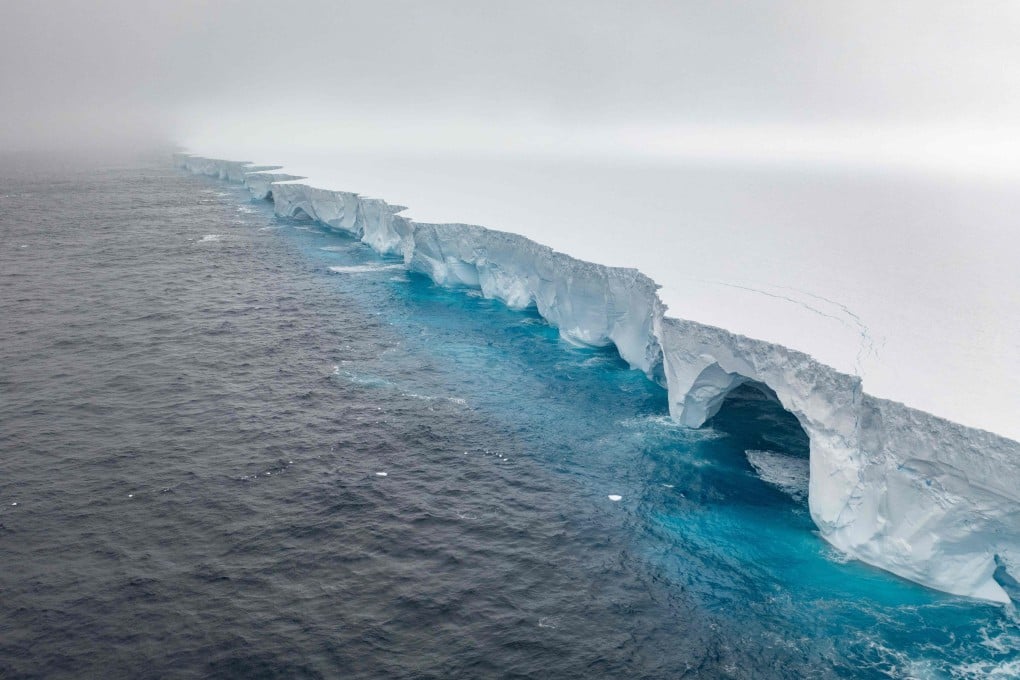 An aerial view of the A23a iceberg in the waters of the Southern Ocean off Antarctica on January 14. Photo: EYOS Expeditions/AFP
