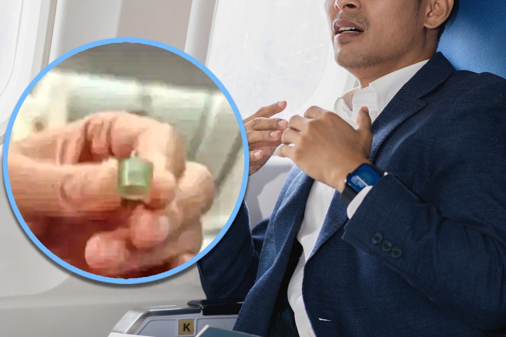 A Chinese man who was pricked by a left-behind needle on a flight suffers depression and seeks compensation from the airline as a result. Photo: SCMP composite/Shutterstock/Sohu