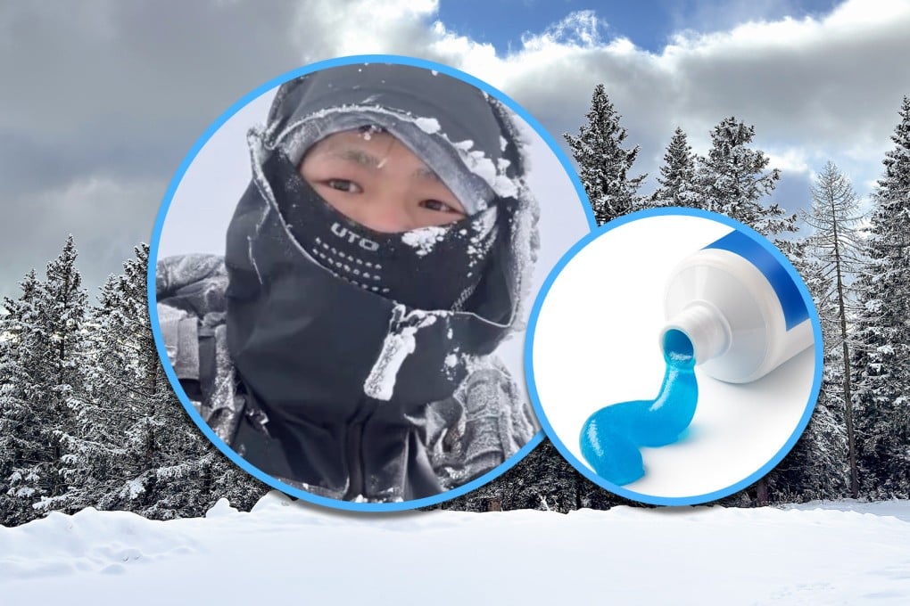 A young Chinese hiker survived for 10 days in the cold mountains by eating toothpaste after becoming lost and trapped. Photo: SCMP composite/Shutterstock/Douyin