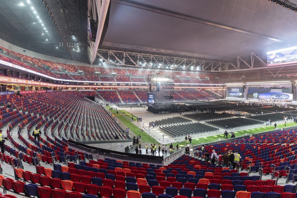 The Kai Tak Stadium is seen following its opening ceremony on Saturday. Photo: AP