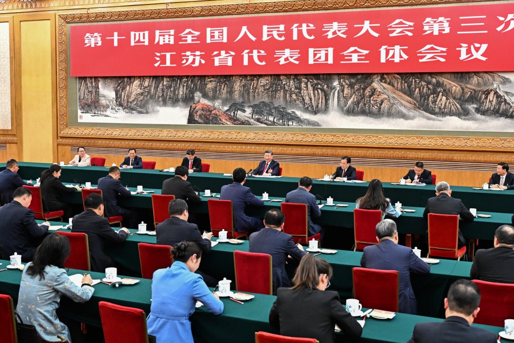 Chinese President Xi Jinping urges Jiangsu deputies to live up to the promises made to the private sector. Photo: Xinhua