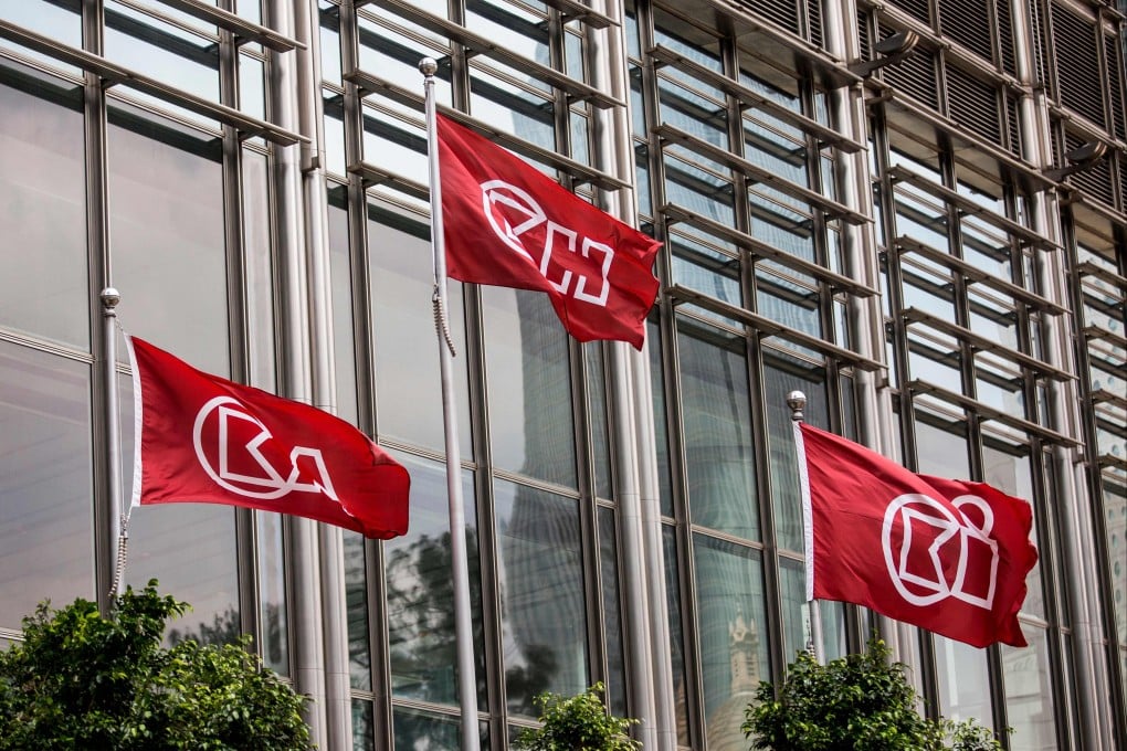 Flags of CK Hutchinson Holdings fly outside the company’s headquarters in Hong Kong on March 21, 2019. Photo: AFP