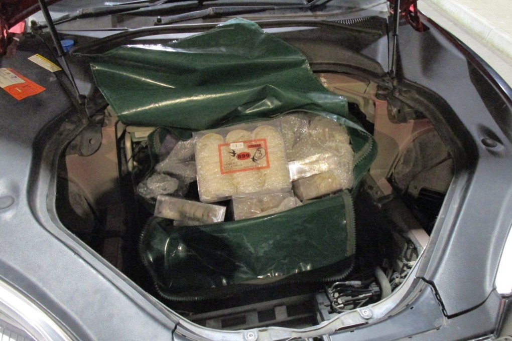 The vehicle was stopped on February 20 at the Lantau Island checkpoint and found with bird’s nest goods stored in the front compartment. Photo: Handout