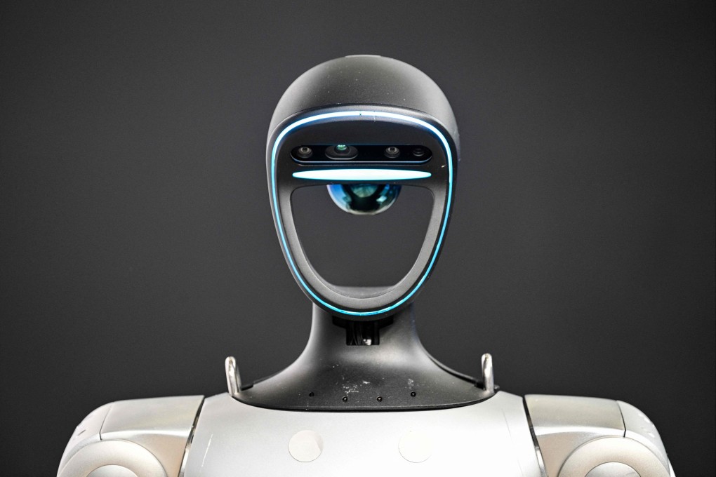 A humanoid robot from Unitree is seen during the Global Developer Conference, organised by the Shanghai AI Industry Association, in Shanghai on February 21, 2025. Photo: AFP