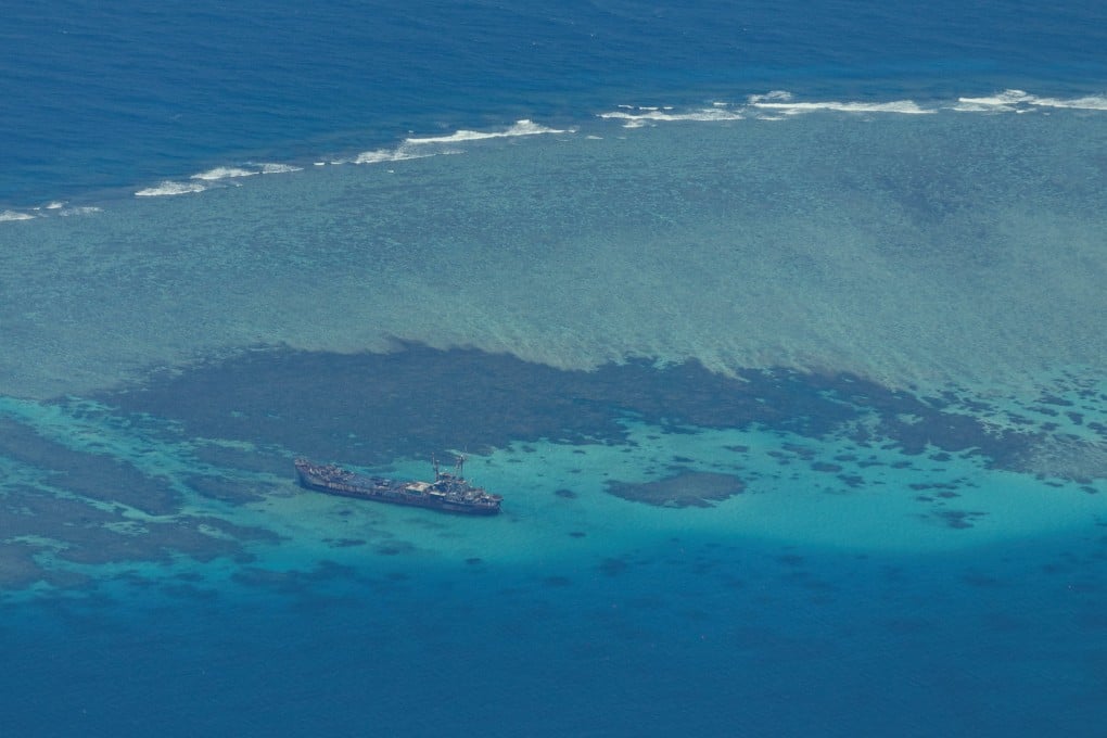 An aerial view of the contested Second Thomas Shoal in the South China Sea. Photo: Reuters