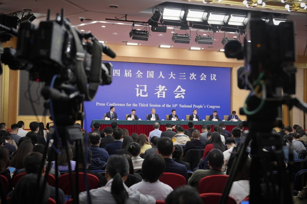 China’s top economic and financial officials host a press conference in Beijing on Thursday, where they reiterated their determination to preserve stability amid an intensifying trade war. Photo: AP