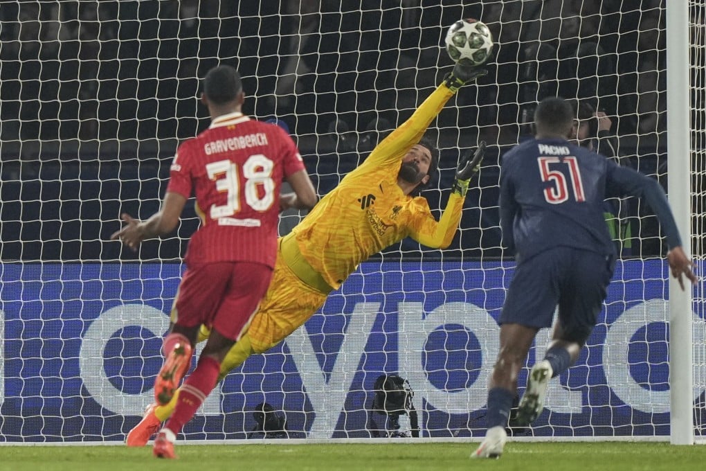 Liverpool goalkeeper Alisson kept his side in the game with a string of fine saves before Harvey Elliot’s late winner. Photo: AP
