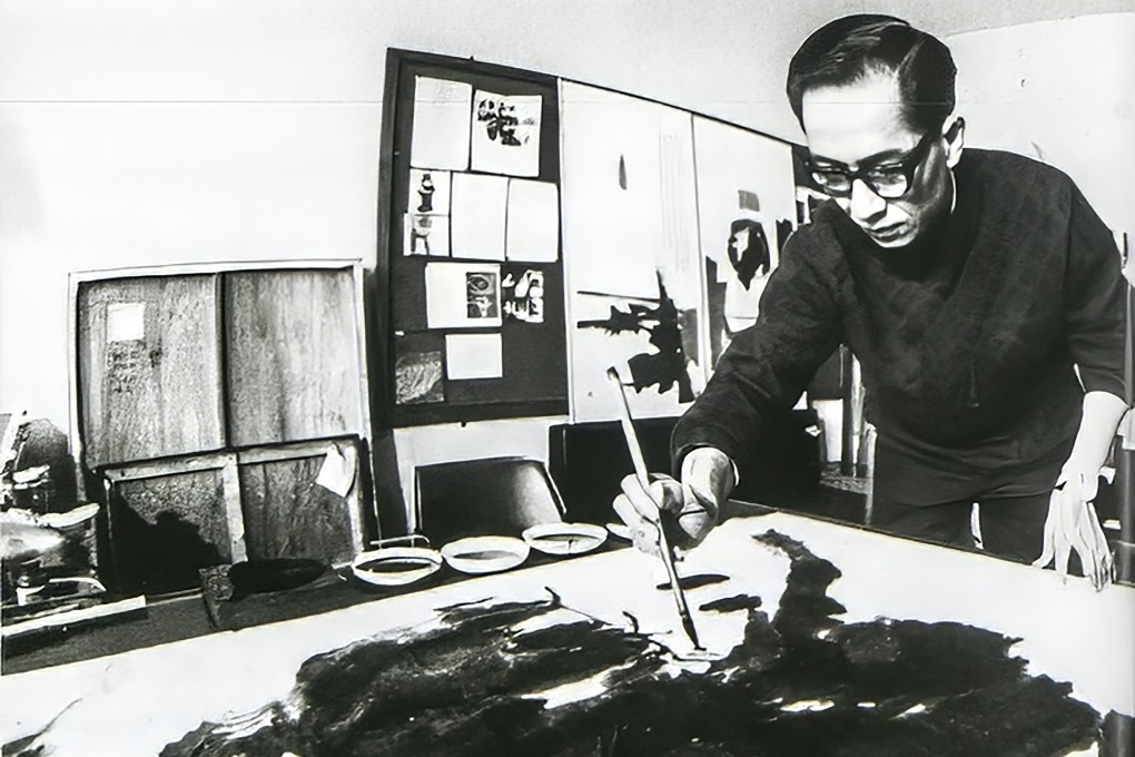 Lui Shou-kwan (pictured painting) moved from China to Hong Kong, where his exposure to Western art movements led him to fuse his Chinese ink art with abstract art and launch the New Ink Movement.