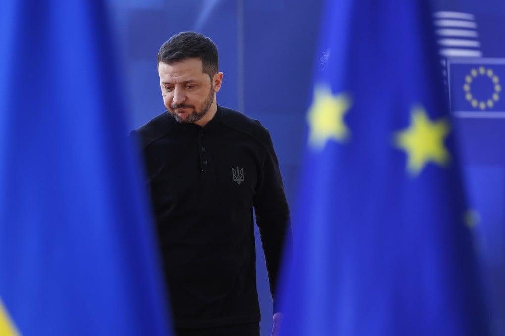 Ukraine’s President Volodymyr Zelenskyy arrives for the EU Summit at the European Council building in Brussels. Photo: AP