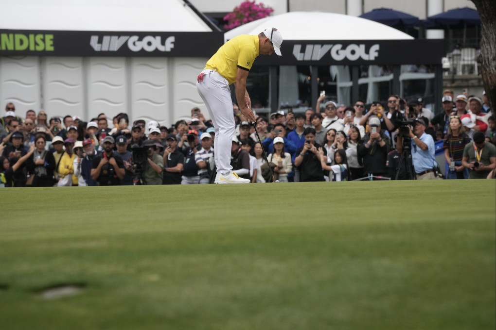 Sergio Garcia putts during the second round of LIV Golf Hong Kong on Saturday. Photo: Elson Li