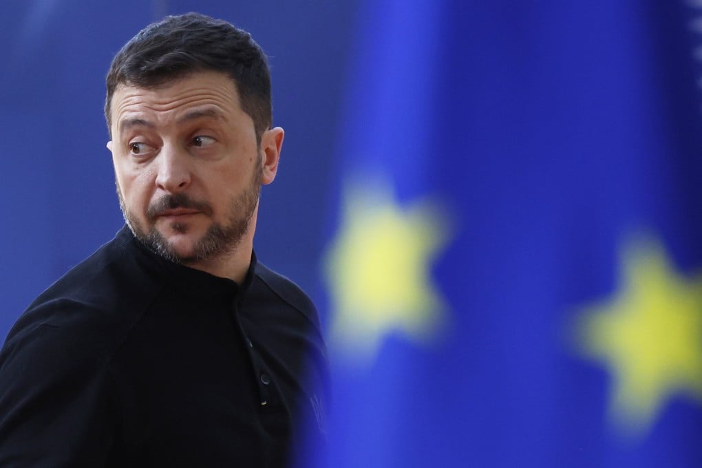 Ukraine’s President Volodymyr Zelensky arrives for an EU summit in Brussels, Belgium, on Thursday. Photo: AP