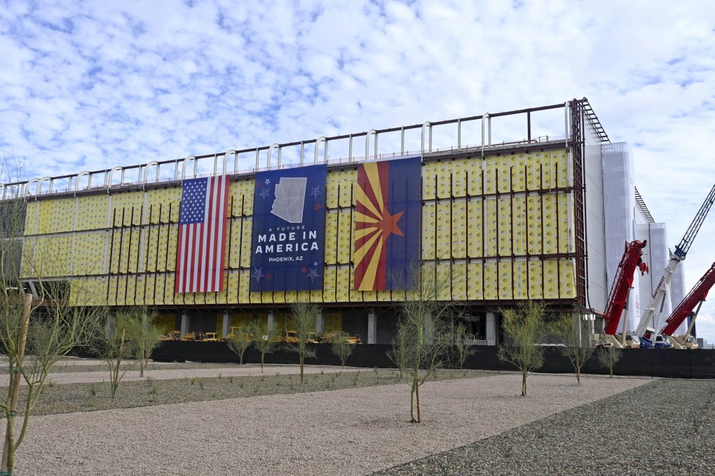 A Taiwan Semiconductor Manufacturing Co factory under construction in Phoenix, Arizona, in 2022. Photo: Kyodo