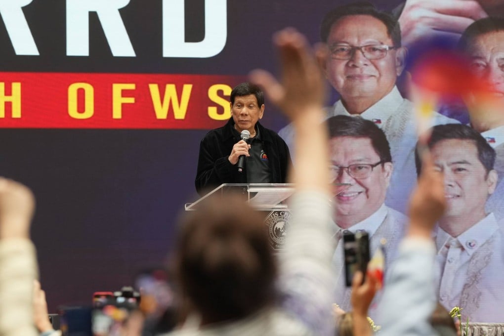 Former Philippine president Rodrigo Duterte is the subject of an ICC investigation into his controversial anti-drug campaign. Photo: Sam Tsang