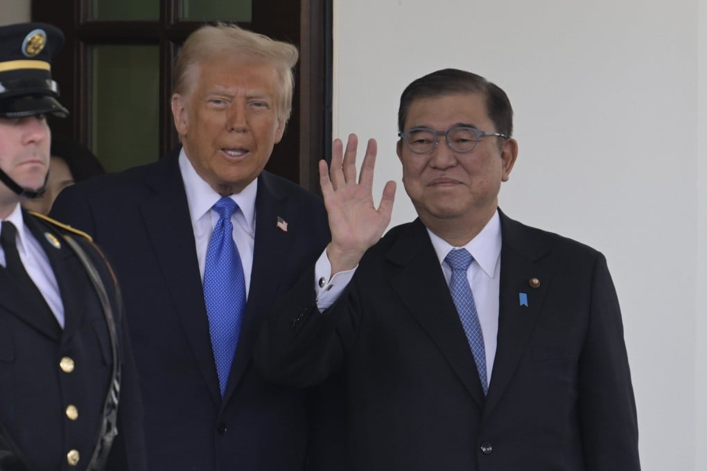 US President Donald Trump with Japanese Prime Minister Shigeru Ishiba at the White House last month. Photo: Sopa Images via Zuma Press Wire/dpa