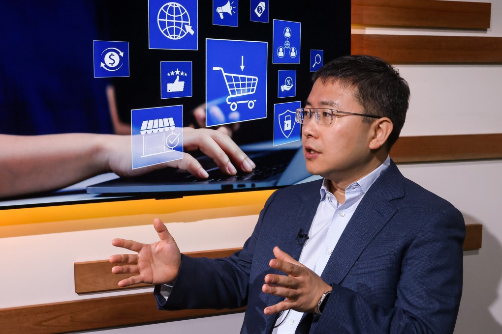 Alibaba.com president Zhang Kuo discusses the platform’s artificial intelligence initiative at the South China Morning Post offices in Causeway Bay. Photo: Jonathan Wong